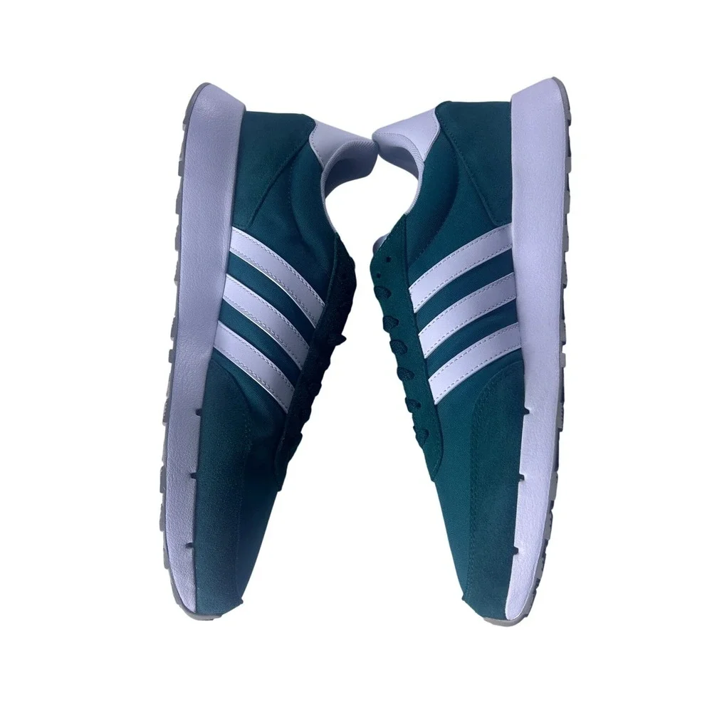 Adidas Run 60s 2.0 Mens Sneakers Size 12.5 Dark‎ Green and White H00354 NEW